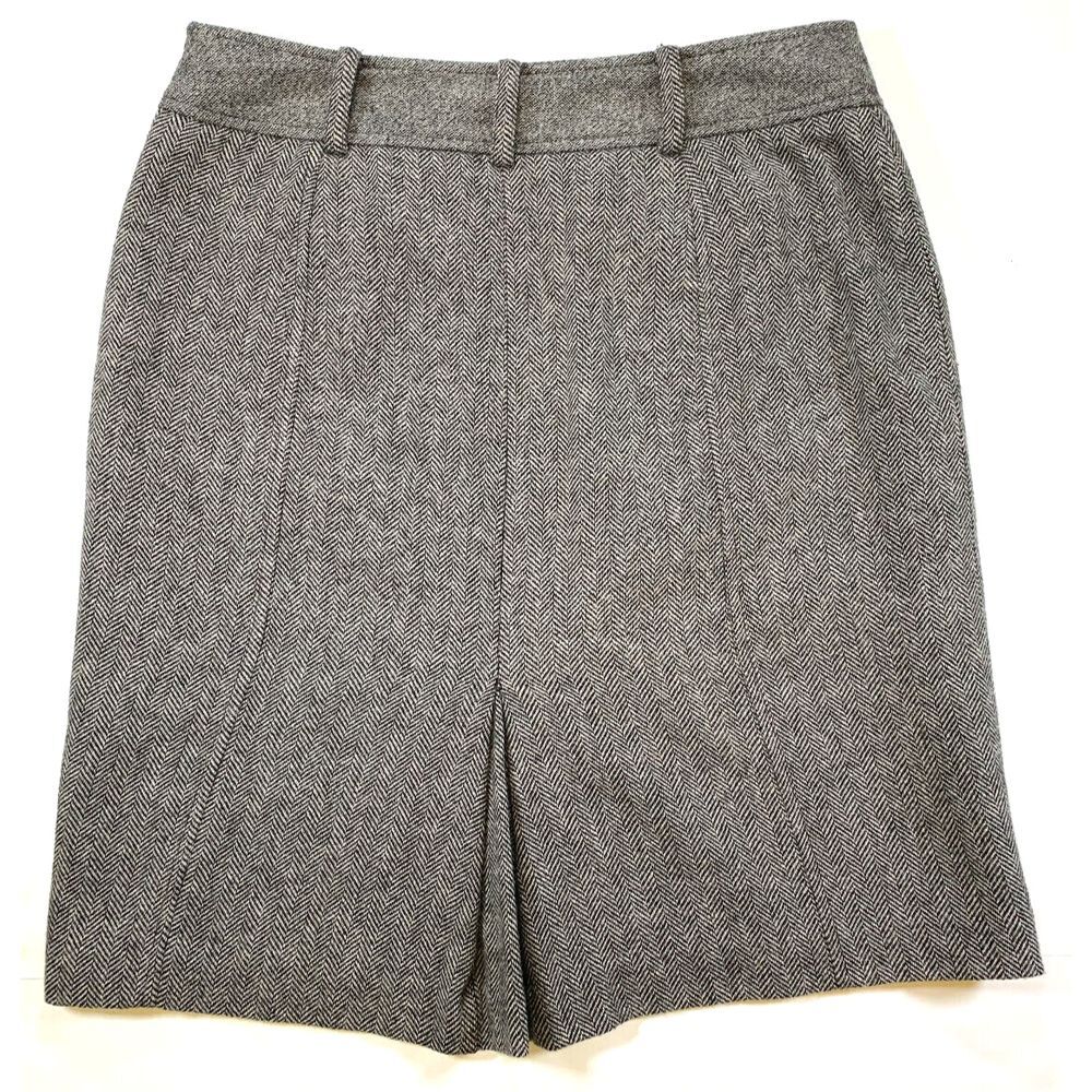 Ann Taylor Mini Skirt Womens 8 Wool Tweed Herringbone Blend Lined Button Pockets - Picture 6 of 7